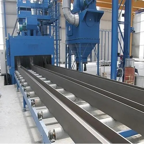 海南自动环保大型输送工业钢材喷砂机及其应用
